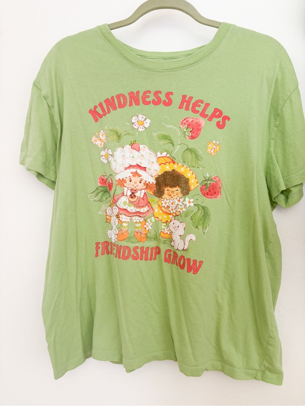 Strawberry Shortcake Green Short Sleeve Tee with Kindness Helps Friendship Grow